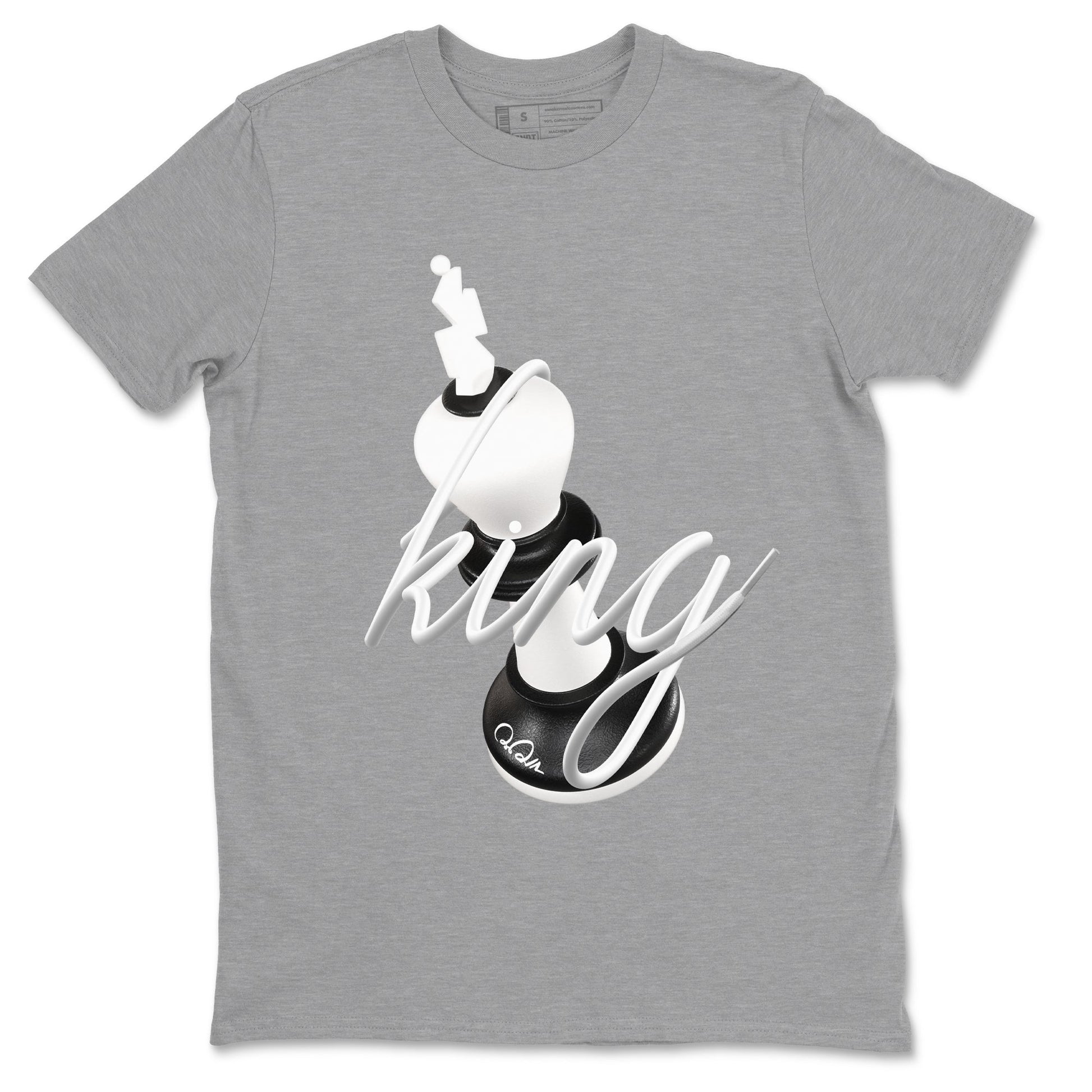 1s Black White shirt to match jordans 3D King sneaker tees Air Jordan 1 High OG Black White SNRT Sneaker Release Tees unisex cotton Heather Grey 2 crew neck shirt