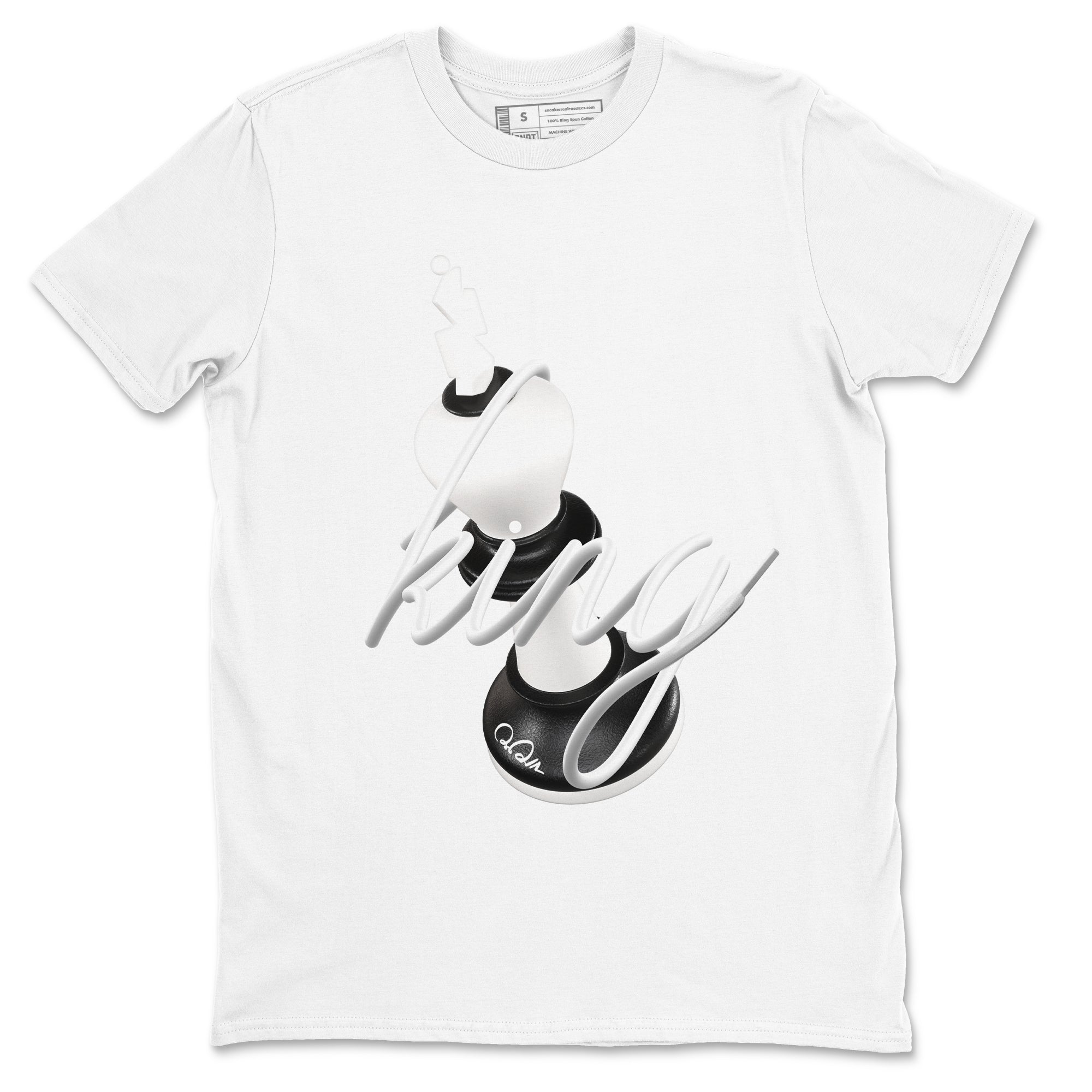 1s Black White shirt to match jordans 3D King sneaker tees Air Jordan 1 High OG Black White SNRT Sneaker Release Tees unisex cotton White 2 crew neck shirt