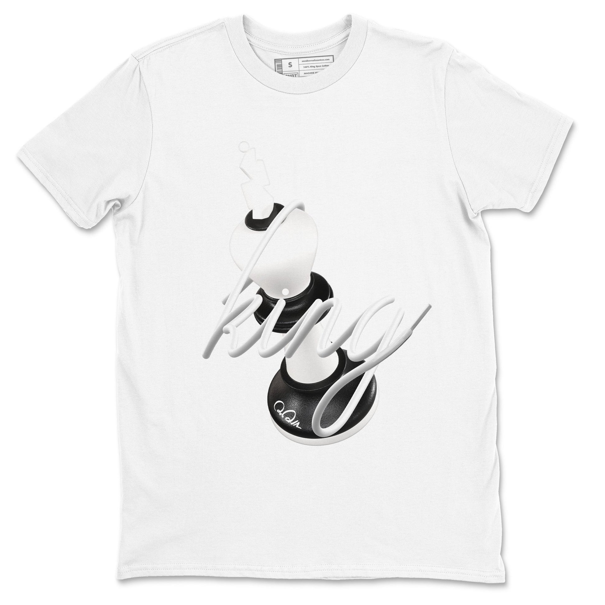 1s Black White shirt to match jordans 3D King sneaker tees Air Jordan 1 High OG Black White SNRT Sneaker Release Tees unisex cotton White 2 crew neck shirt
