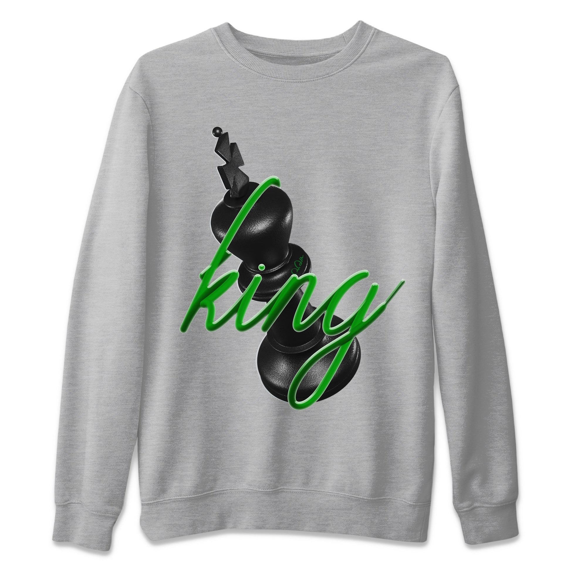 Air Jordan 1 Celtics Sneaker Match Tees 3D King Sneaker Tees AJ1 High OG Lucky Green Sneaker Release Tees Unisex Shirts Heather Grey 2