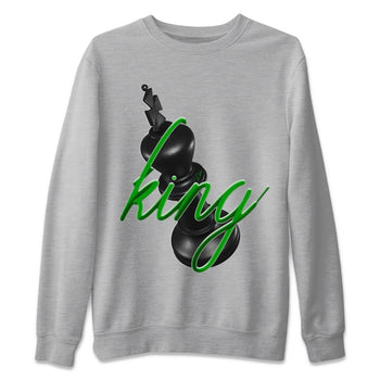 Air Jordan 1 Celtics Sneaker Match Tees 3D King Sneaker Tees AJ1 High OG Lucky Green Sneaker Release Tees Unisex Shirts Heather Grey 2