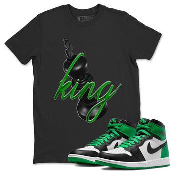 Air Jordan 1 Celtics Sneaker Match Tees 3D King Sneaker Tees AJ1 High OG Lucky Green Sneaker Release Tees Unisex Shirts Black 1