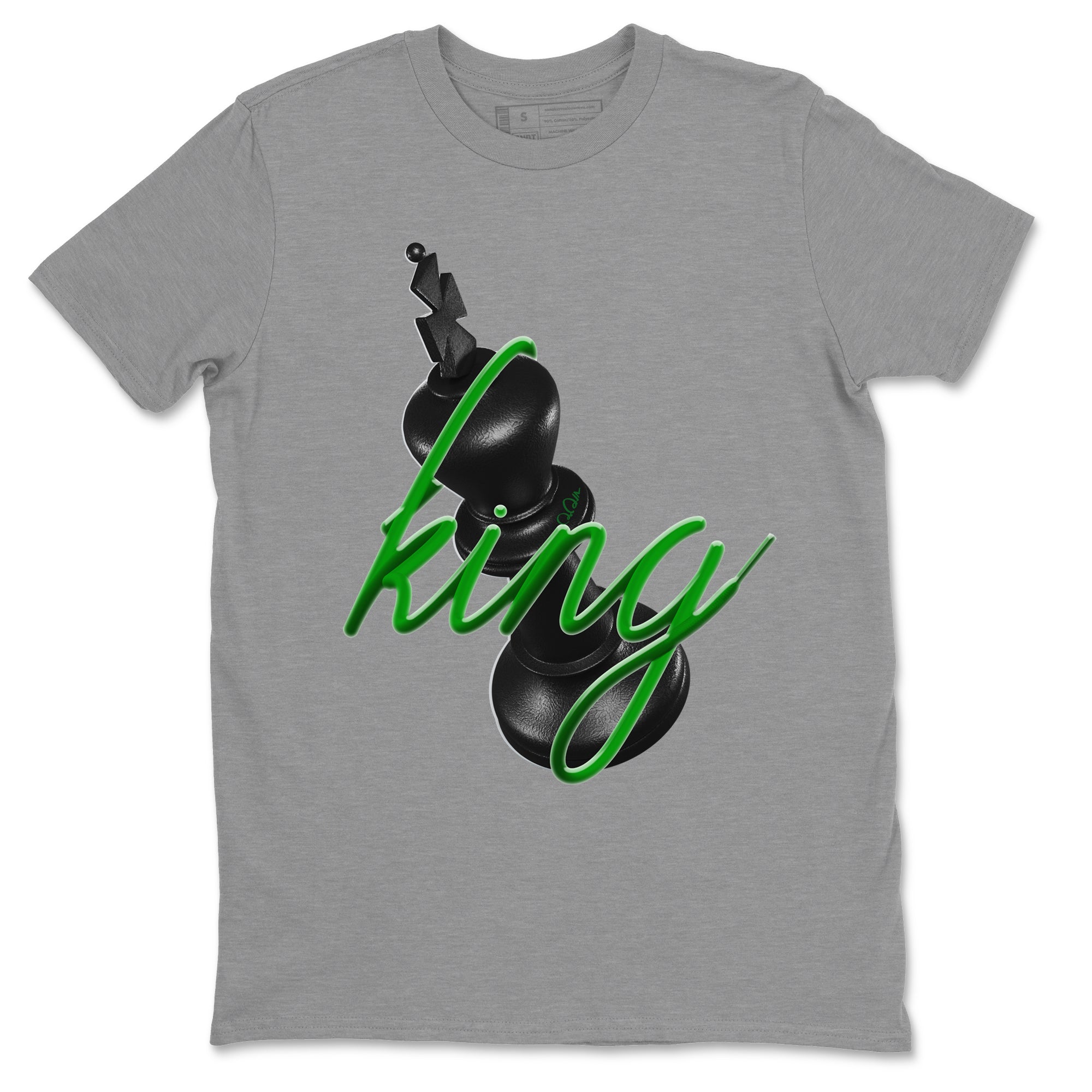Air Jordan 1 Celtics Sneaker Match Tees 3D King Sneaker Tees AJ1 High OG Lucky Green Sneaker Release Tees Unisex Shirts Heather Grey 2