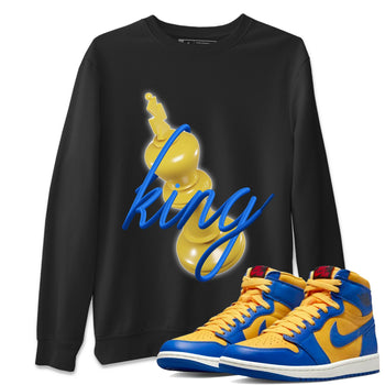 Jordan 1 Game Royal Varsity Maize Sneaker Match Tees 3D King Sneaker Tees Jordan 1 Game Royal Varsity Maize Sneaker Release Tees Unisex Shirts