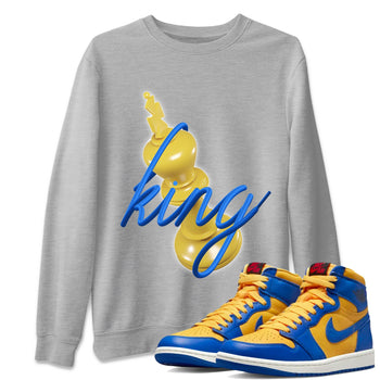 Jordan 1 Game Royal Varsity Maize Sneaker Match Tees 3D King Sneaker Tees Jordan 1 Game Royal Varsity Maize Sneaker Release Tees Unisex Shirts