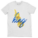 Jordan 1 Game Royal Varsity Maize Sneaker Match Tees 3D King Sneaker Tees Jordan 1 Game Royal Varsity Maize Sneaker Release Tees Unisex Shirts