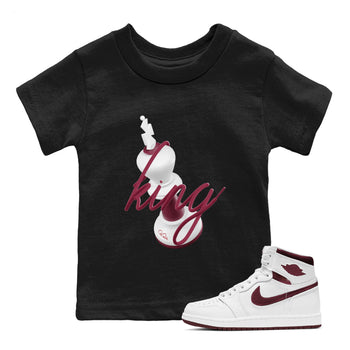 1s Metallic Burgundy shirt to match jordans 3D King sneaker tees AJ1 Metallic Burgundy SNRT Sneaker Release Tees Baby Toddler Black 1 T-Shirt