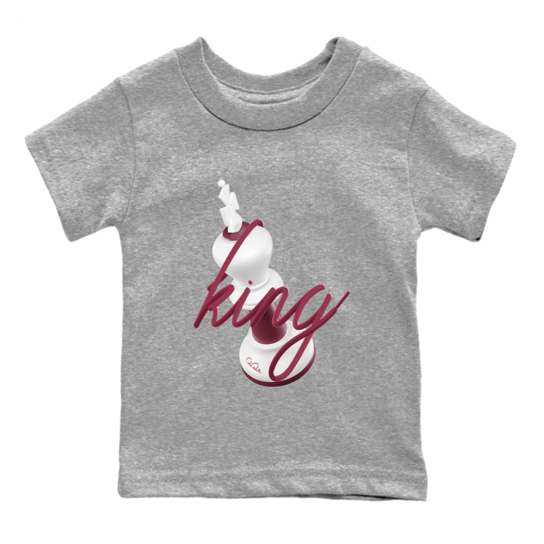 1s Metallic Burgundy shirt to match jordans 3D King sneaker tees AJ1 Metallic Burgundy SNRT Sneaker Release Tees Baby Toddler Heather Grey 2 T-Shirt