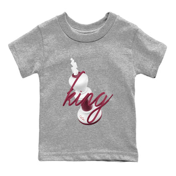 1s Metallic Burgundy shirt to match jordans 3D King sneaker tees AJ1 Metallic Burgundy SNRT Sneaker Release Tees Baby Toddler Heather Grey 2 T-Shirt