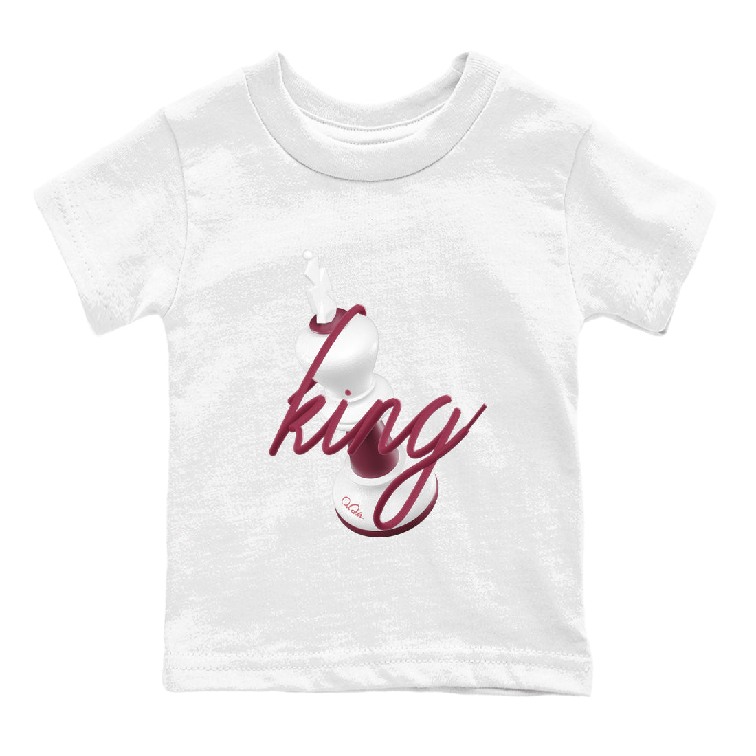 1s Metallic Burgundy shirt to match jordans 3D King sneaker tees AJ1 Metallic Burgundy SNRT Sneaker Release Tees Baby Toddler White 2 T-Shirt