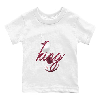1s Metallic Burgundy shirt to match jordans 3D King sneaker tees AJ1 Metallic Burgundy SNRT Sneaker Release Tees Baby Toddler White 2 T-Shirt