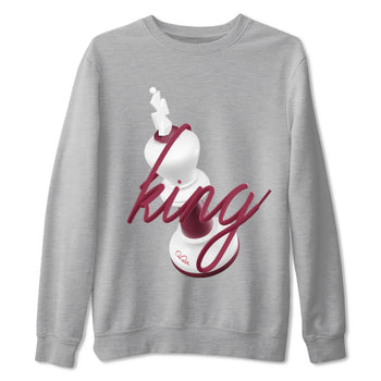 1s Metallic Burgundy shirt to match jordans 3D King sneaker tees AJ1 Metallic Burgundy SNRT Sneaker Release Tees Unisex Heather Grey 2 T-Shirt