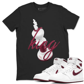 1s Metallic Burgundy shirt to match jordans 3D King sneaker tees AJ1 Metallic Burgundy SNRT Sneaker Release Tees Unisex Black 1 T-Shirt