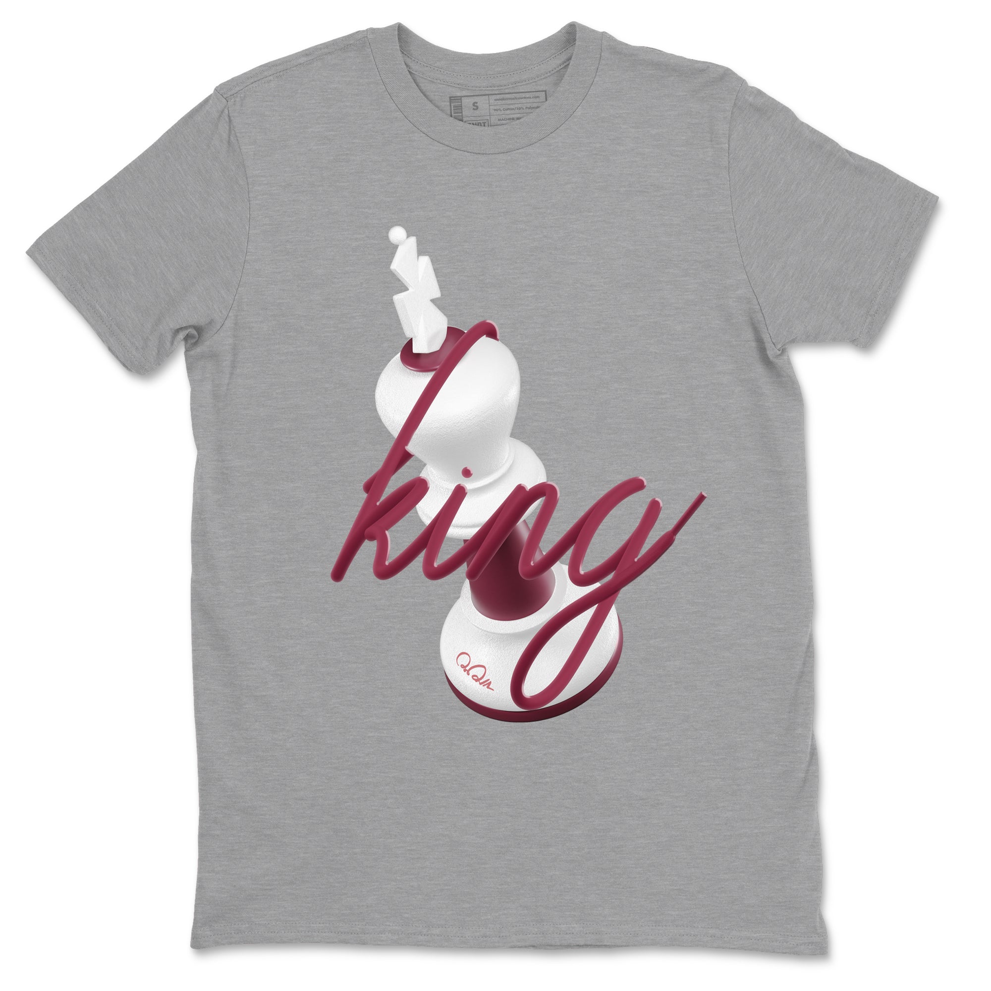 1s Metallic Burgundy shirt to match jordans 3D King sneaker tees AJ1 Metallic Burgundy SNRT Sneaker Release Tees Unisex Heather Grey 2 T-Shirt