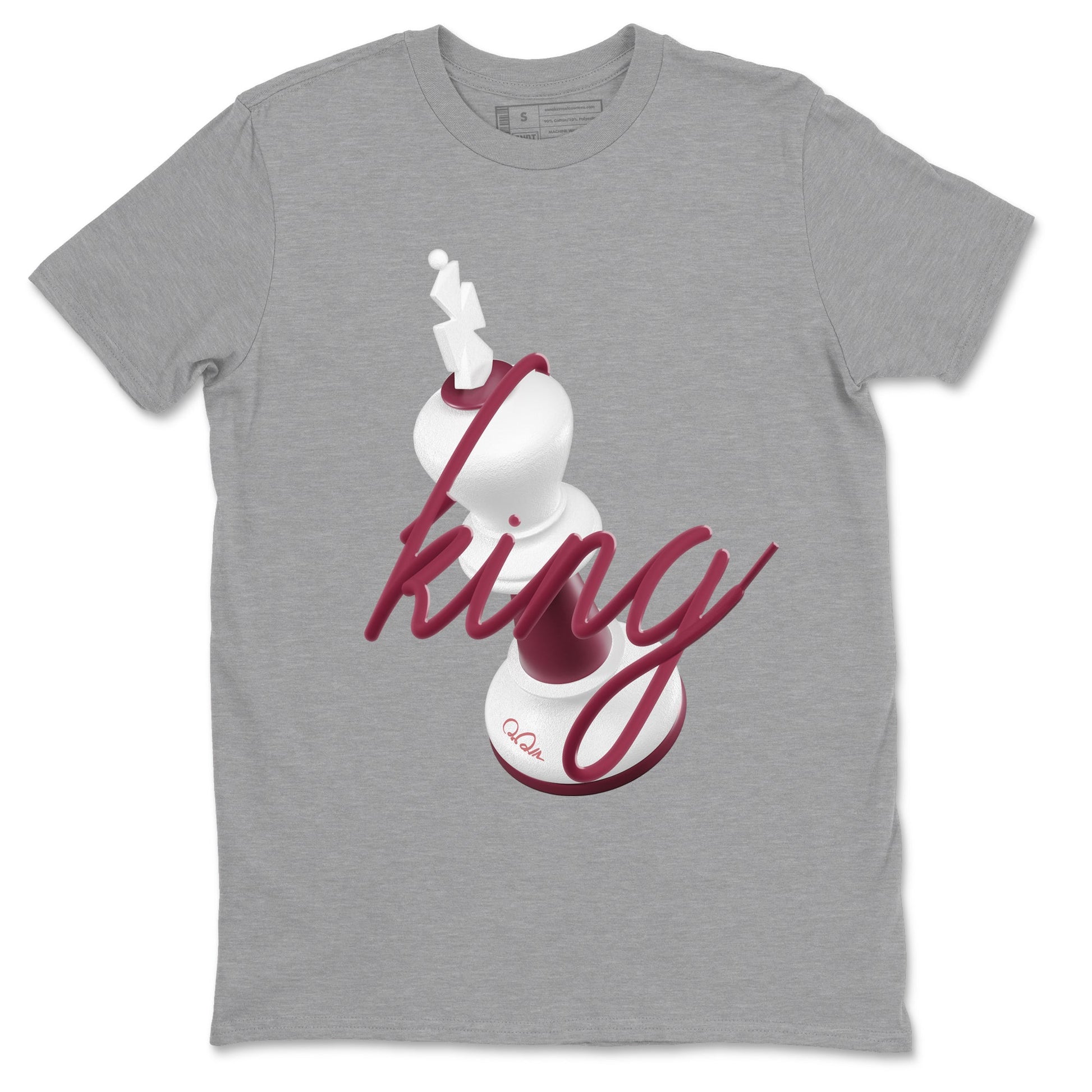 1s Metallic Burgundy shirt to match jordans 3D King sneaker tees AJ1 Metallic Burgundy SNRT Sneaker Release Tees Unisex Heather Grey 2 T-Shirt