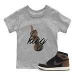 Air Jordan 1 Palomino shirt to match jordans 3D King sneaker tees AJ1 High Palomino SNRT Sneaker Release Tees Baby Toddler Heather Grey 1 T-Shirt