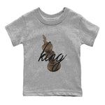 Air Jordan 1 Palomino shirt to match jordans 3D King sneaker tees AJ1 High Palomino SNRT Sneaker Release Tees Baby Toddler Heather Grey 2 T-Shirt
