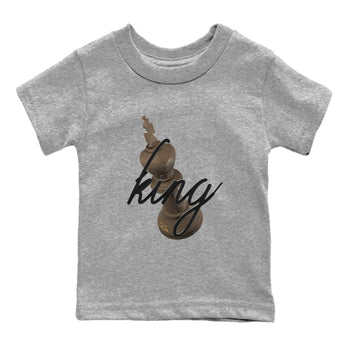 Air Jordan 1 Palomino shirt to match jordans 3D King sneaker tees AJ1 High Palomino SNRT Sneaker Release Tees Baby Toddler Heather Grey 2 T-Shirt