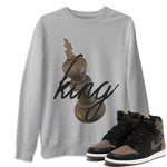 Air Jordan 1 Palomino shirt to match jordans 3D King sneaker tees AJ1 High Palomino SNRT Sneaker Release Tees Unisex Heather Grey 1 T-Shirt
