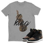 Air Jordan 1 Palomino shirt to match jordans 3D King sneaker tees AJ1 High Palomino SNRT Sneaker Release Tees Unisex Heather Grey 1 T-Shirt