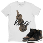 Air Jordan 1 Palomino shirt to match jordans 3D King sneaker tees AJ1 High Palomino SNRT Sneaker Release Tees Unisex White 1 T-Shirt