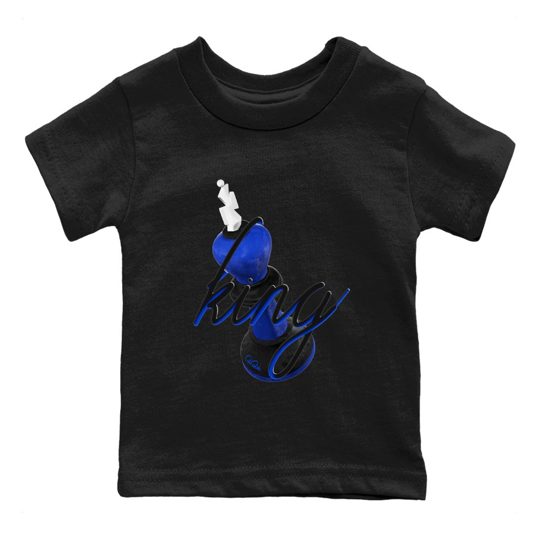 Air Jordan 1 Royal Reimagined shirt to match jordans 3D King sneaker tees AJ1 OG HIGH Royal Reimagined SNRT Sneaker Release Tees Baby Toddler Black 2 T-Shirt