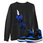 Air Jordan 1 Royal Reimagined shirt to match jordans 3D King sneaker tees AJ1 OG HIGH Royal Reimagined SNRT Sneaker Release Tees Unisex Black 1 T-Shirt