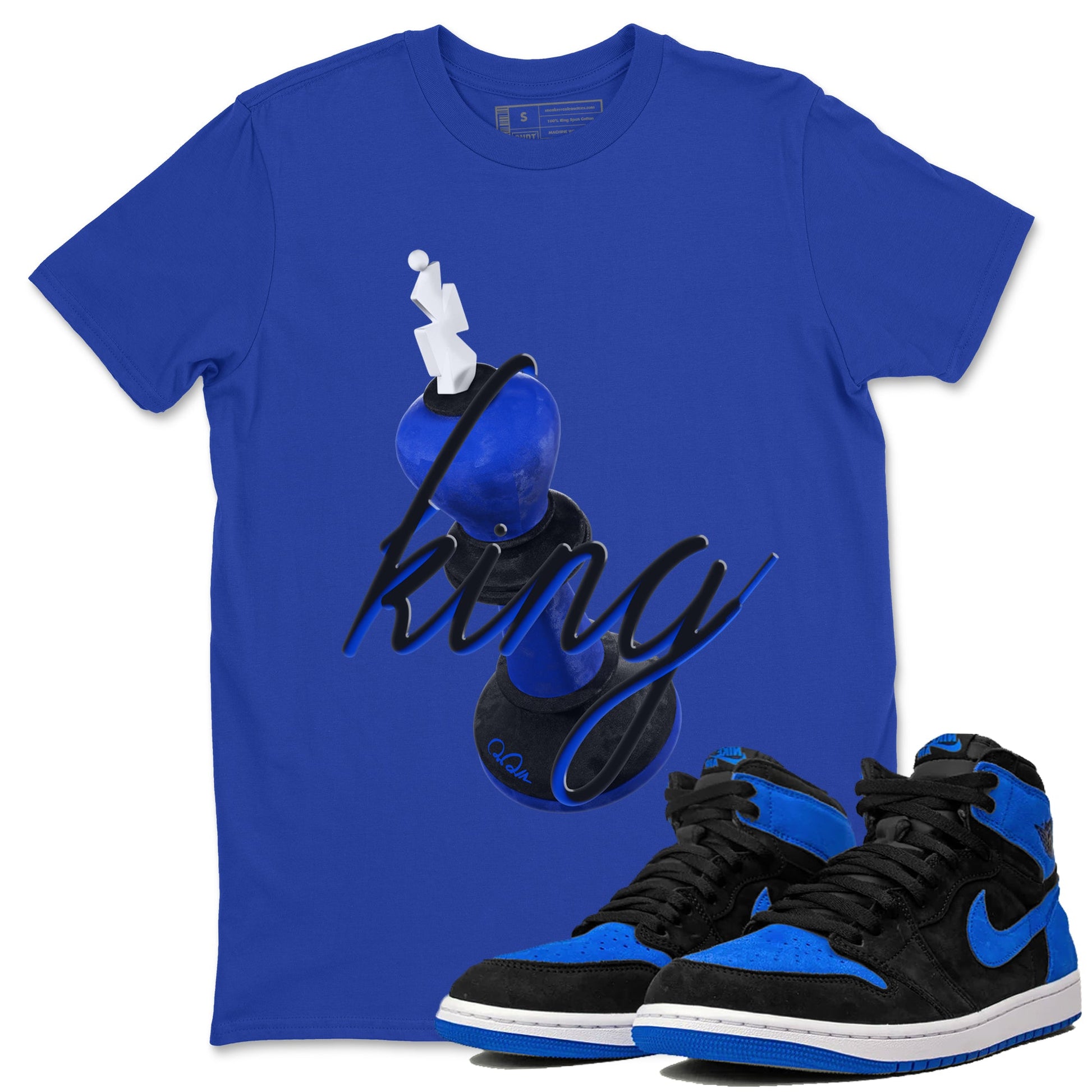 Air Jordan 1 Royal Reimagined shirt to match jordans 3D King sneaker tees AJ1 OG HIGH Royal Reimagined SNRT Sneaker Release Tees Unisex Royal Blue 1 T-Shirt