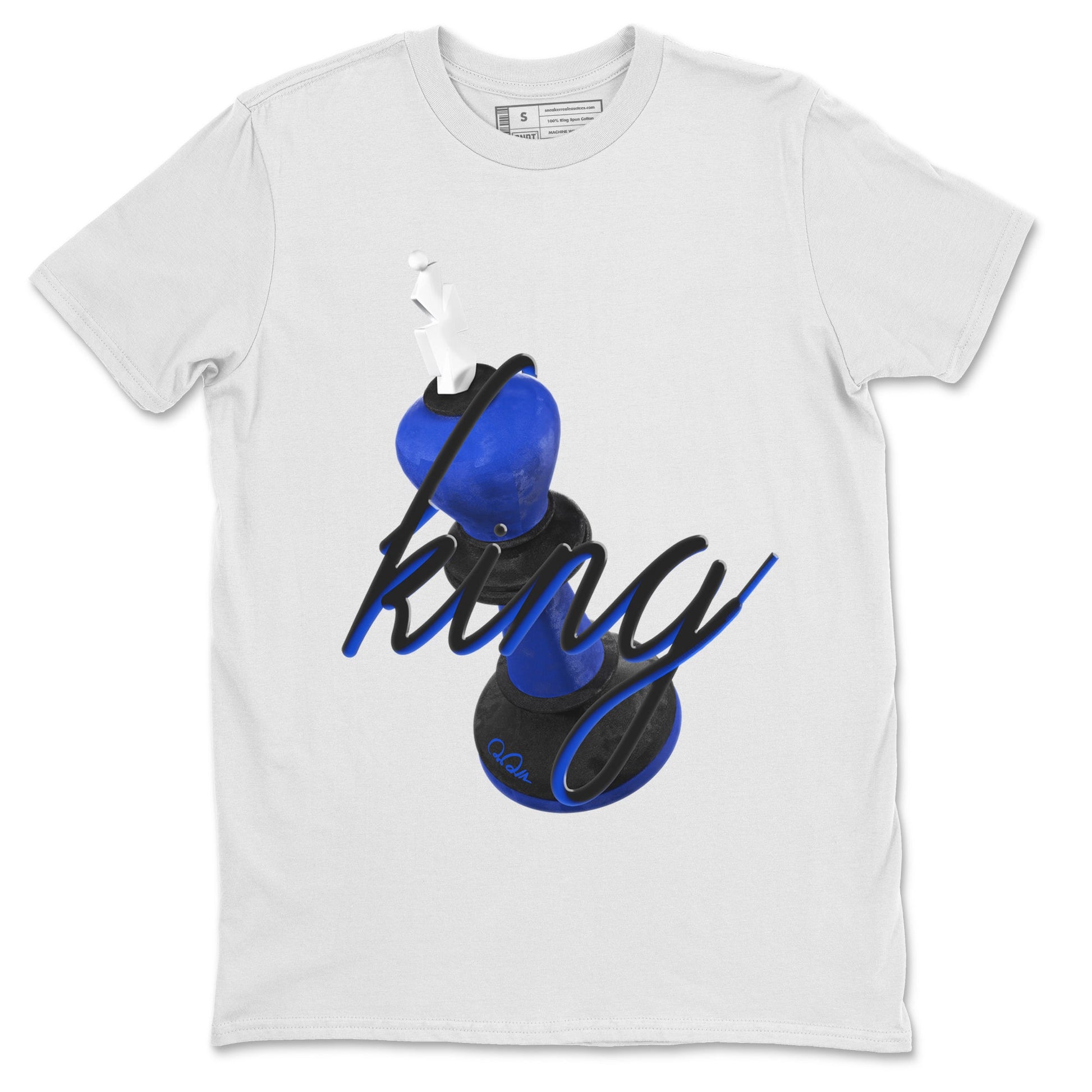 Air Jordan 1 Royal Reimagined shirt to match jordans 3D King sneaker tees AJ1 OG HIGH Royal Reimagined SNRT Sneaker Release Tees Unisex White 2 T-Shirt