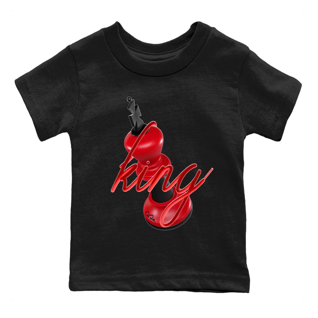 Air Jordan 1 Satin Bred Sneaker Match Tees 3D King Sneaker Tees AJ1 Satin Bred Sneaker Release Tees Kids Shirts Black 2
