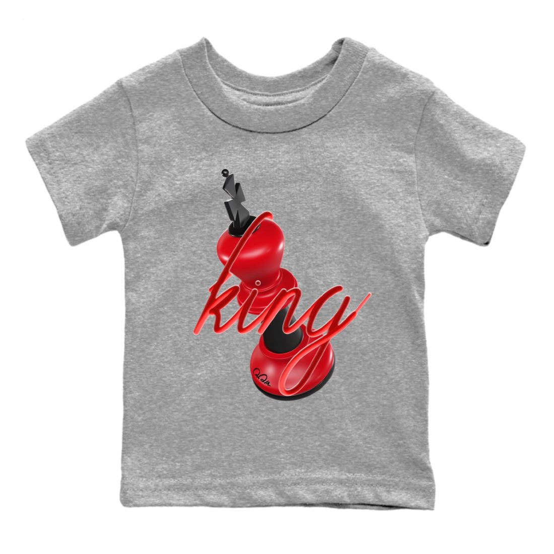 Air Jordan 1 Satin Bred Sneaker Match Tees 3D King Sneaker Tees AJ1 Satin Bred Sneaker Release Tees Kids Shirts Heather Grey 2