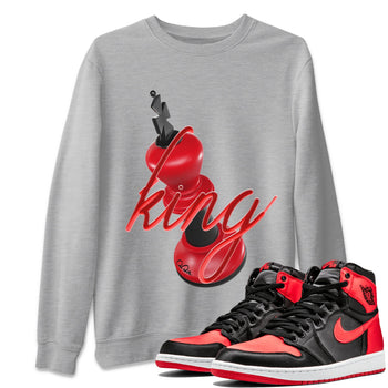 Air Jordan 1 Satin Bred Sneaker Match Tees 3D King Sneaker Tees AJ1 Satin Bred Sneaker Release Tees Unisex Shirts Heather Grey 1
