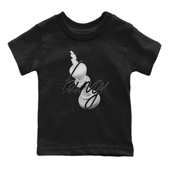 Air Jordan 1 White Cement Sneaker Match Tees 3D King Sneaker Tees AJ1 White Cement Sneaker Release Tees Kids Shirts Black 2