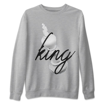 Air Jordan 1 White Cement Sneaker Match Tees 3D King Sneaker Tees AJ1 White Cement Sneaker Release Tees Unisex Shirts Heather Grey 2