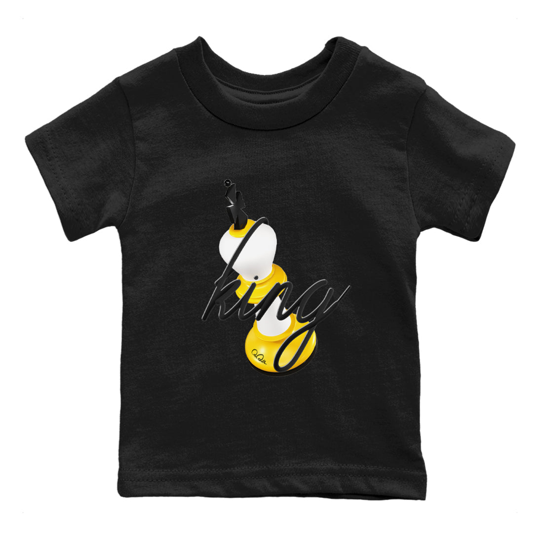 1s Yellow Ochre shirt to match jordans 3D King sneaker tees Air Jordan 1 Yellow Ochre SNRT sneaker release tees baby toddler Black 2 cotton Shirt