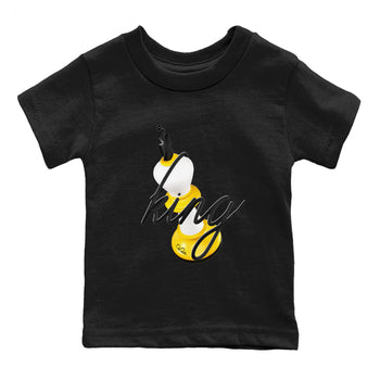 1s Yellow Ochre shirt to match jordans 3D King sneaker tees Air Jordan 1 Yellow Ochre SNRT sneaker release tees baby toddler Black 2 cotton Shirt