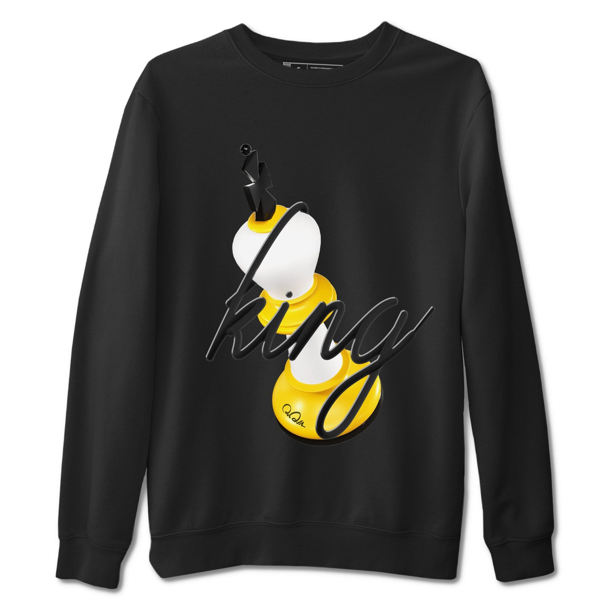 1s Yellow Ochre shirt to match jordans 3D King sneaker tees Air Jordan 1 Yellow Ochre SNRT Sneaker Release Tees unisex cotton Black 2 crew neck shirt
