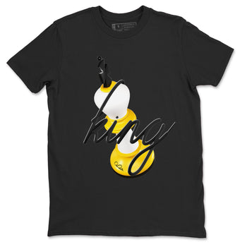 1s Yellow Ochre shirt to match jordans 3D King sneaker tees Air Jordan 1 Yellow Ochre SNRT Sneaker Release Tees unisex cotton Black 2 crew neck shirt