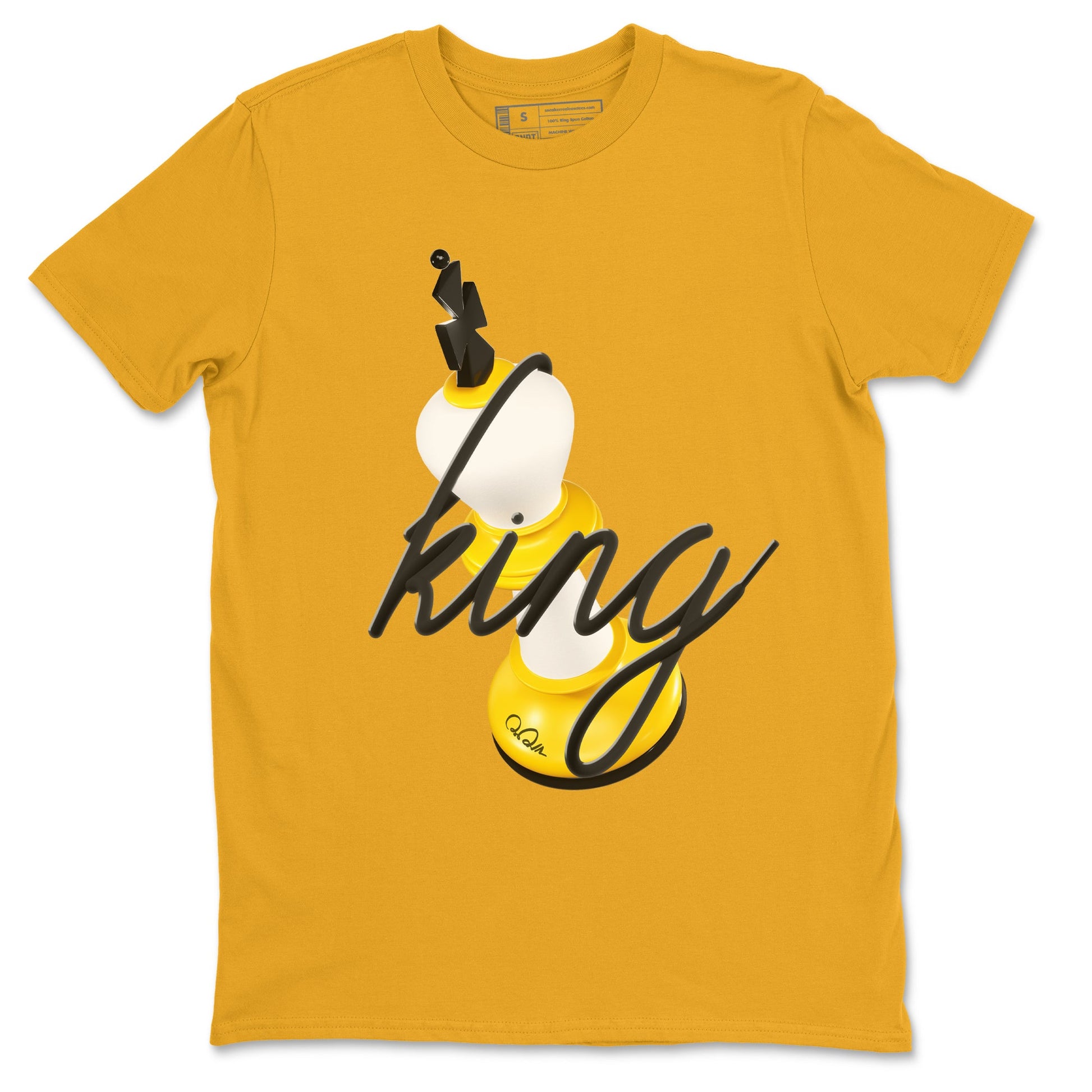 1s Yellow Ochre shirt to match jordans 3D King sneaker tees Air Jordan 1 Yellow Ochre SNRT Sneaker Release Tees unisex cotton Gold 2 crew neck shirt