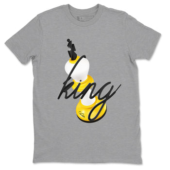 1s Yellow Ochre shirt to match jordans 3D King sneaker tees Air Jordan 1 Yellow Ochre SNRT Sneaker Release Tees unisex cotton Heather Grey 2 crew neck shirt