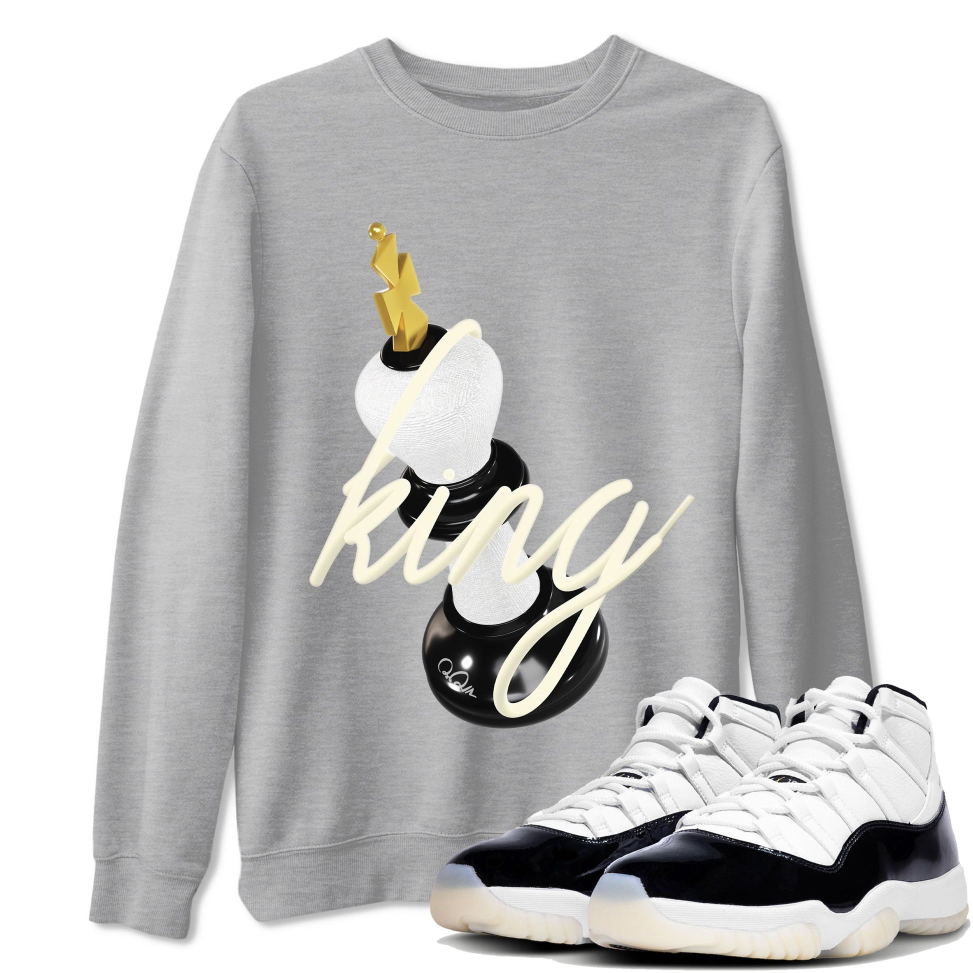 11s Gratitude shirt to match jordans 3D King sneaker tees Air Jordan 11 Gratitude SNRT Sneaker Release Tees Unisex Heather Grey 1 T-Shirt