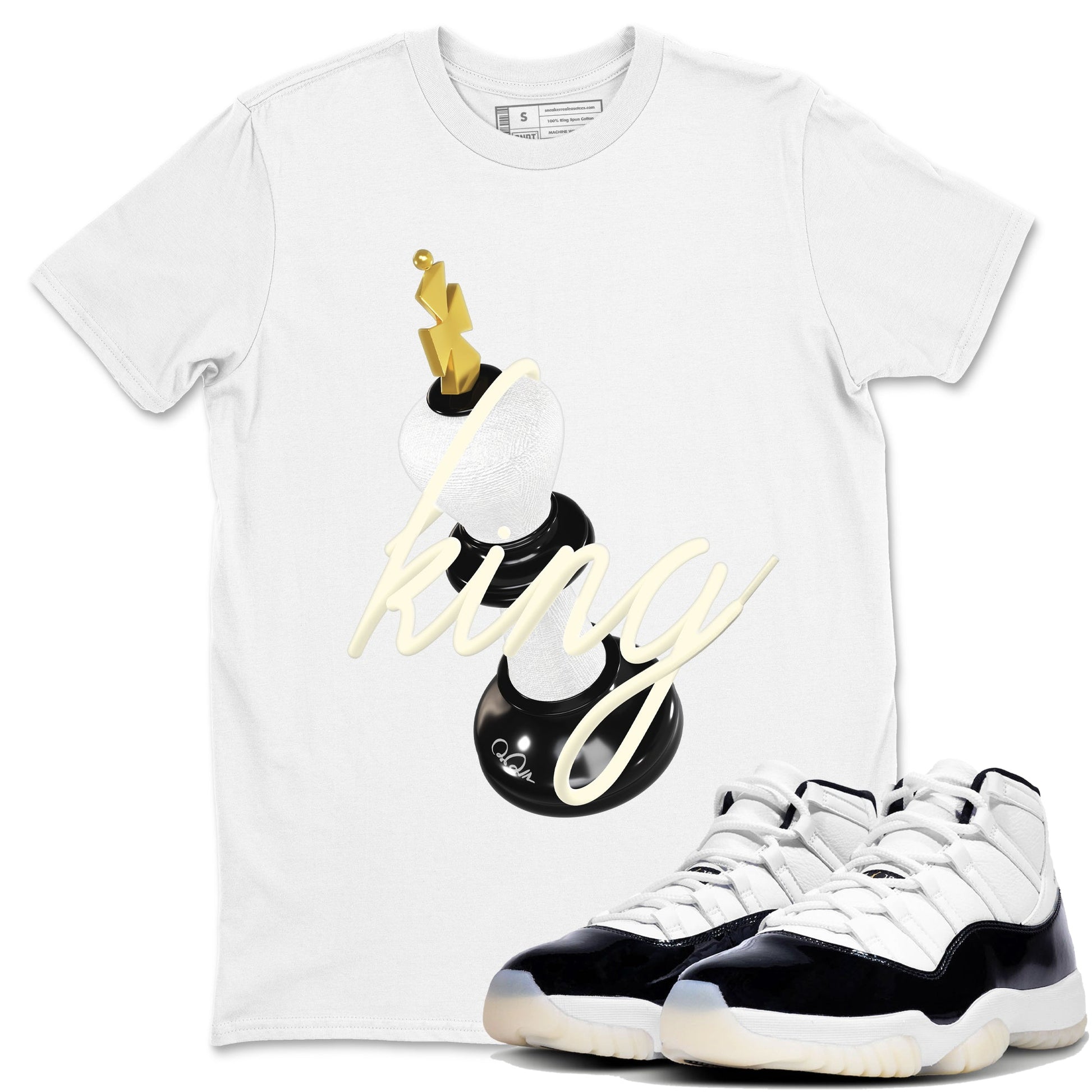 11s Gratitude shirt to match jordans 3D King sneaker tees Air Jordan 11 Gratitude SNRT Sneaker Release Tees Unisex White 1 T-Shirt