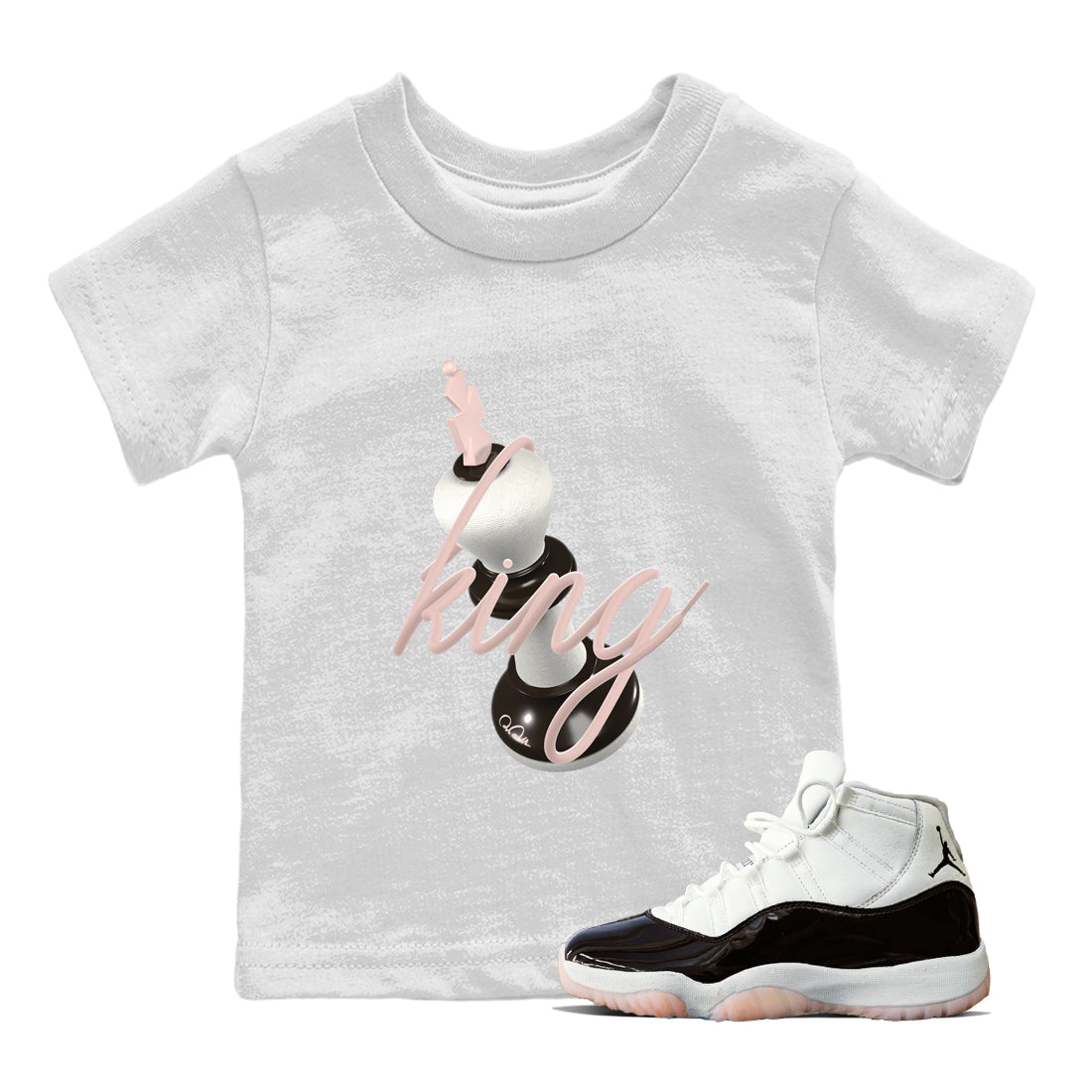 Air Jordan 11 Neapolitan shirt to match jordans 3D King sneaker tees AJ11 Neapolitan SNRT Sneaker Release Tees Baby Toddler White 1 T-Shirt