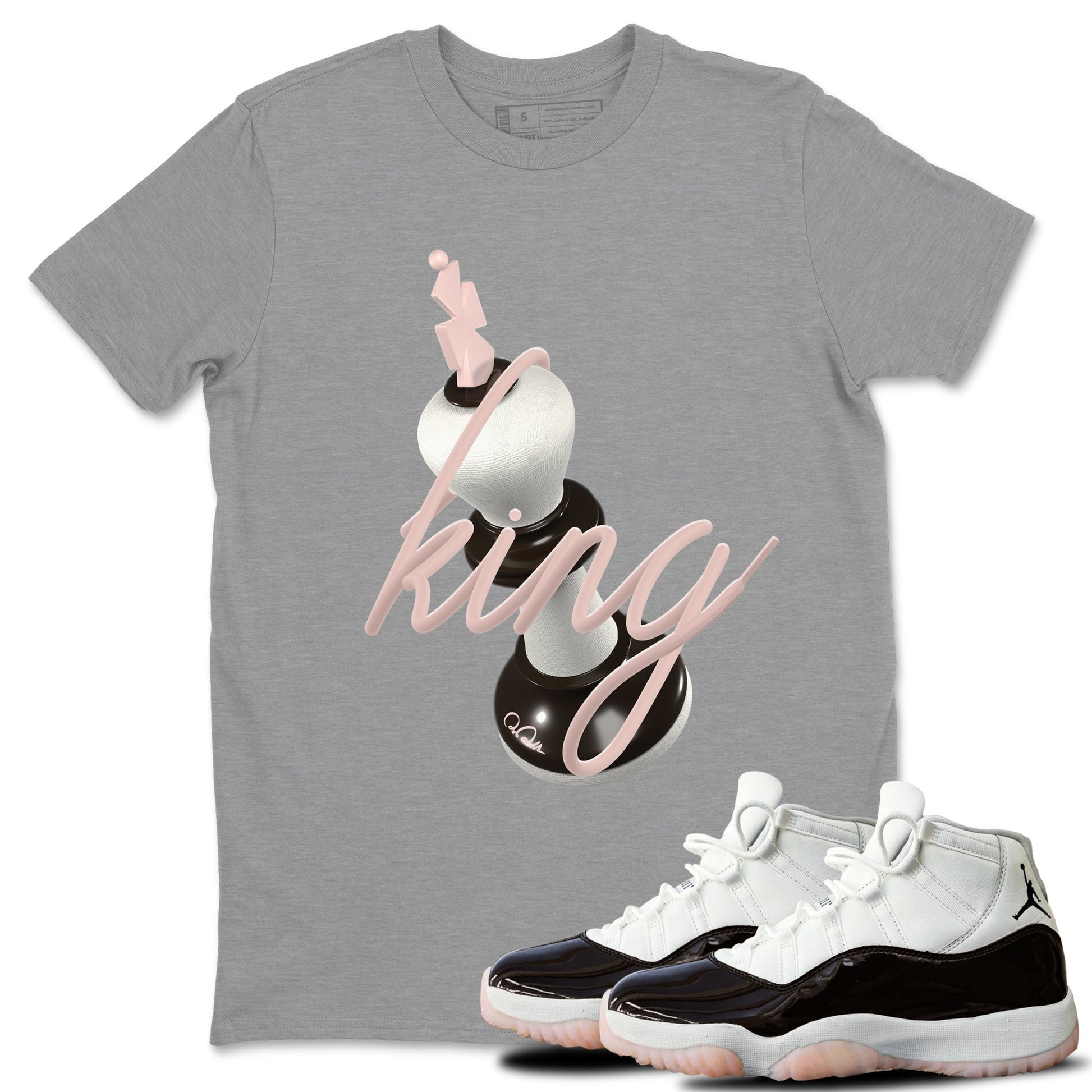 Air Jordan 11 Neapolitan shirt to match jordans 3D King sneaker tees AJ11 Neapolitan SNRT Sneaker Release Tees Unisex Heather Grey 1 T-Shirt