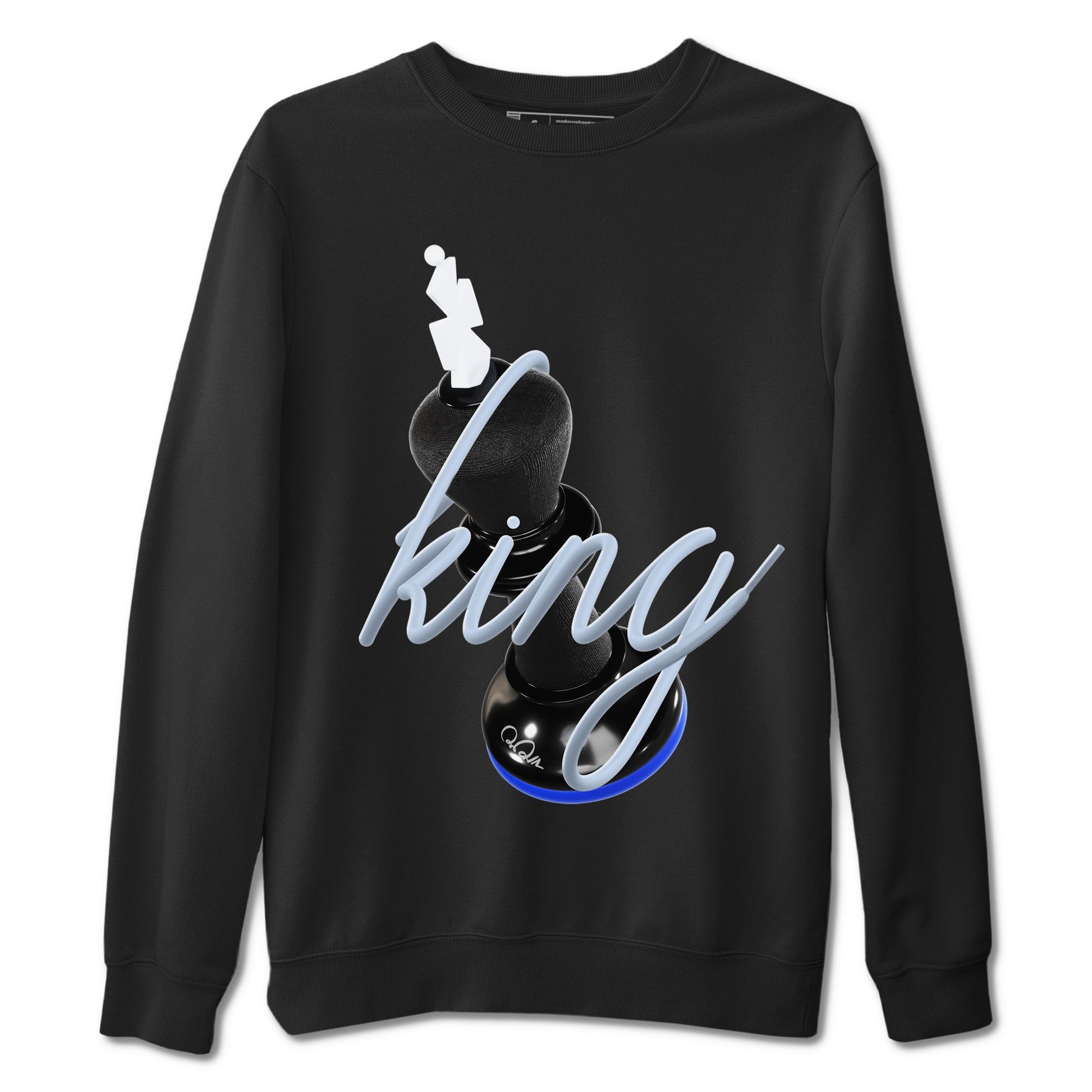Air Jordan 11 Space shirt to match jordans 3D King sneaker tees AJ11 Black and Varsity Royal SNRT Sneaker Release Tees unisex cotton Black 2 crew neck shirt