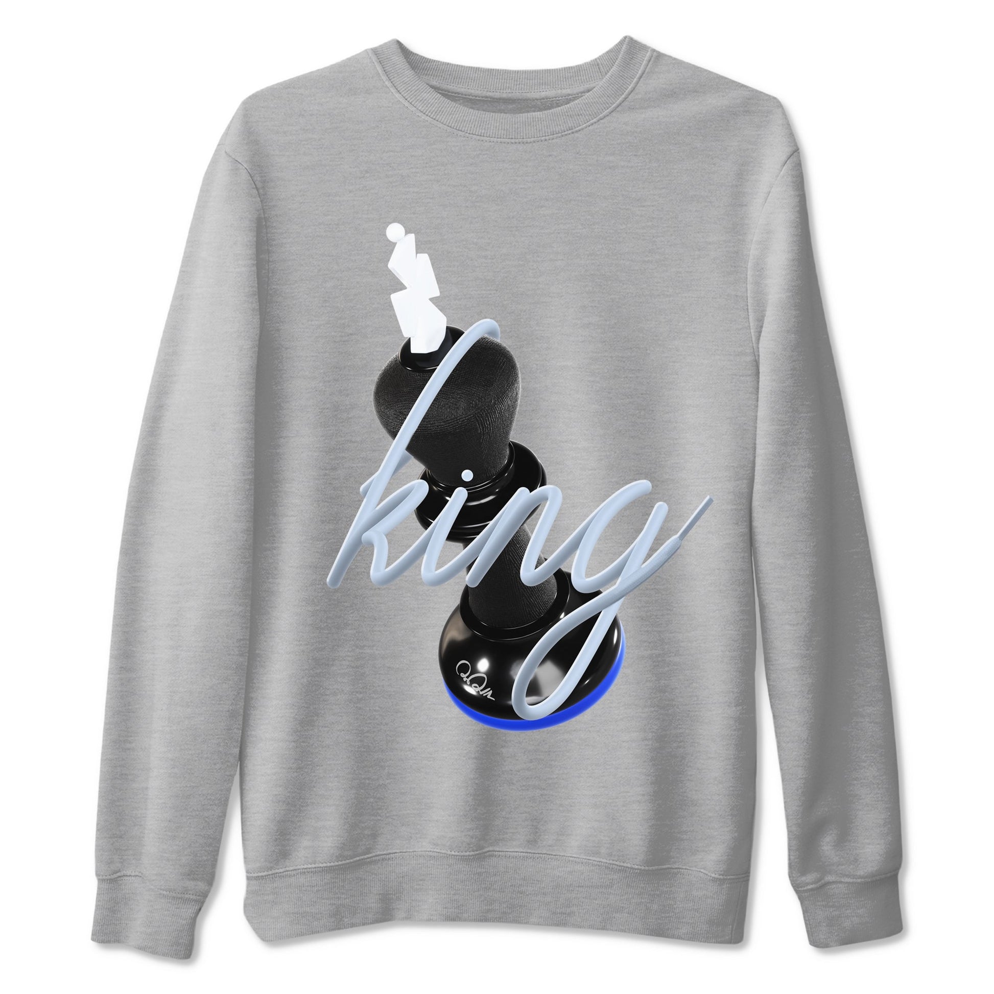 Air Jordan 11 Space shirt to match jordans 3D King sneaker tees AJ11 Black and Varsity Royal SNRT Sneaker Release Tees unisex cotton Heather Grey 2 crew neck shirt