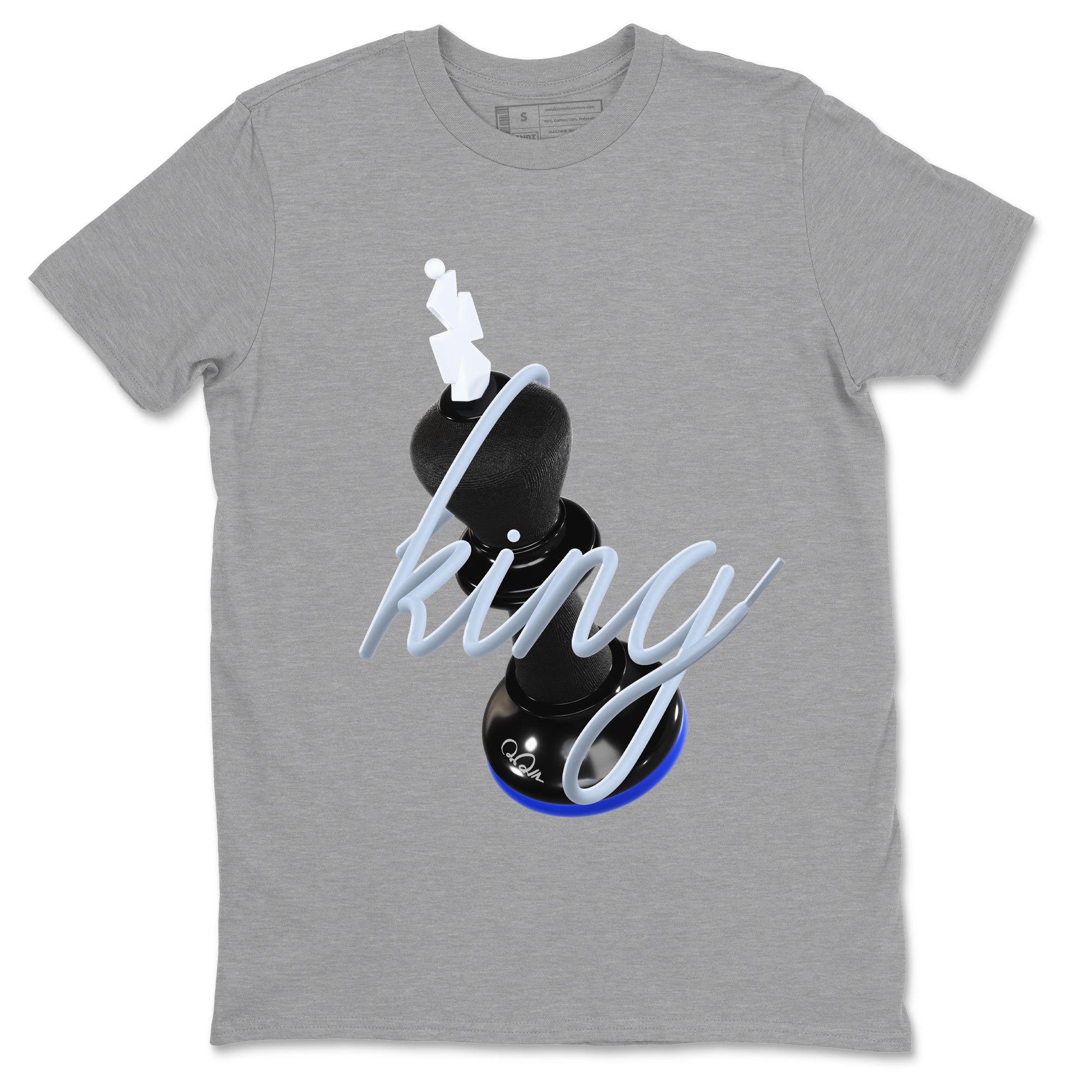 Air Jordan 11 Space shirt to match jordans 3D King sneaker tees AJ11 Black and Varsity Royal SNRT Sneaker Release Tees unisex cotton Heather Grey 2 crew neck shirt