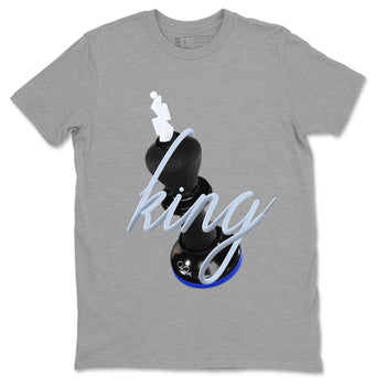Air Jordan 11 Space shirt to match jordans 3D King sneaker tees AJ11 Black and Varsity Royal SNRT Sneaker Release Tees unisex cotton Heather Grey 2 crew neck shirt