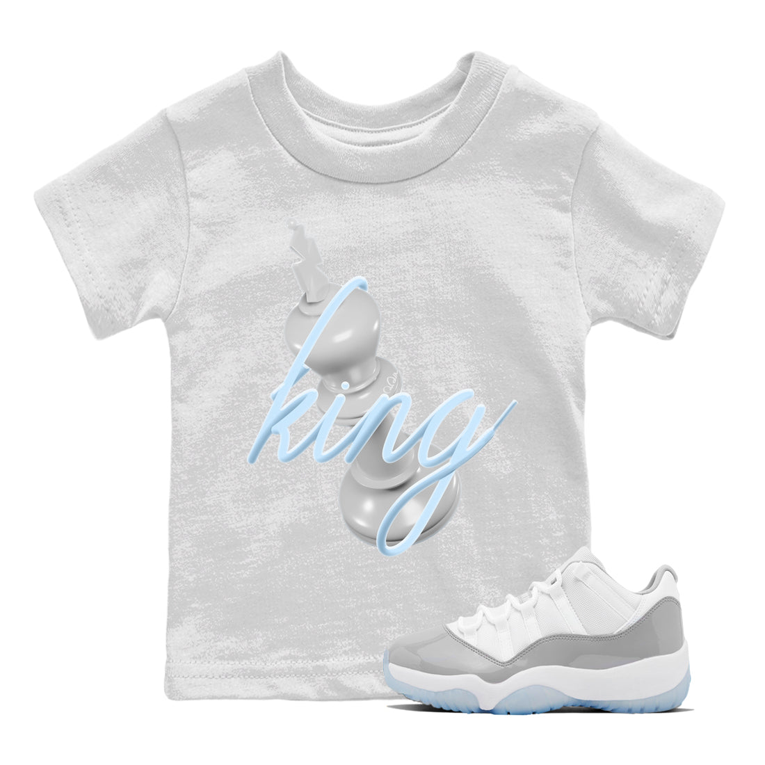 Air Jordan 11 White Cement Sneaker Match Tees 3D King Sneaker Tees Air Jordan 11 Cement Grey Sneaker Release Tees Kids Shirts White 1