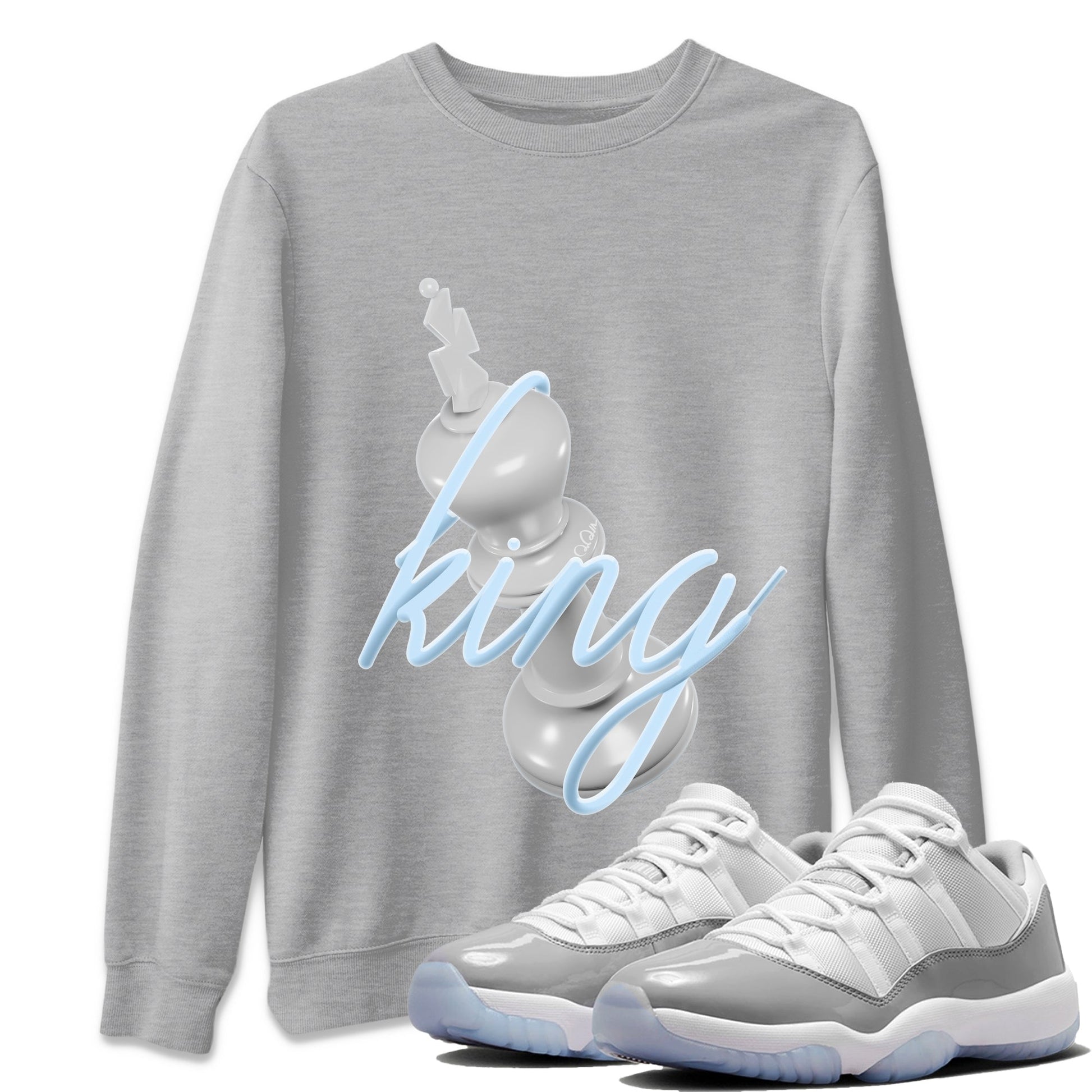 Air Jordan 11 White Cement Sneaker Match Tees 3D King Sneaker Tees Air Jordan 11 Cement Grey Sneaker Release Tees Unisex Shirts Heather Grey 1